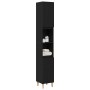 Armario de baño Negro Roble 30x30x190 cm Madera elaborada de , Tocadores de baño - Ref: Foro24-862805, Precio: 85,22 €, Descu...