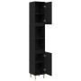 Armario de baño Negro Roble 30x30x190 cm Madera elaborada de , Tocadores de baño - Ref: Foro24-862805, Precio: 85,22 €, Descu...