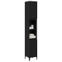 Armario de Baño Negro Roble 30x30x190 cm Madera Elaborada de , Tocadores de baño - Ref: Foro24-862806, Precio: 87,75 €, Descu...