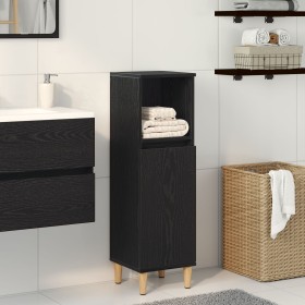 Comprar Armario de baño Negro Roble 30x30x100 cm