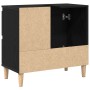 Gabinete de fregadero Madera de roble negra 65x33x60 cm Madera elaborada de , Tocadores de baño - Ref: Foro24-862811, Precio:...