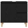 Gabinete de fregadero Madera de roble negra 65x33x60 cm Madera elaborada de , Tocadores de baño - Ref: Foro24-862811, Precio:...