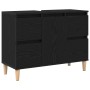 Gabinete de Lavabo Negro Roble 80x33x60 cm Madera Elaborada de , Tocadores de baño - Ref: Foro24-862813, Precio: 94,20 €, Des...