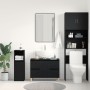 Gabinete de Lavabo Negro Roble 80x33x60 cm Madera Elaborada de , Tocadores de baño - Ref: Foro24-862813, Precio: 94,20 €, Des...