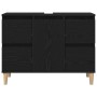 Gabinete de Lavabo Negro Roble 80x33x60 cm Madera Elaborada de , Tocadores de baño - Ref: Foro24-862813, Precio: 94,20 €, Des...