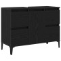 Gabinete para lavabo de baño negro roble 80x33x60 cm de madera de , Tocadores de baño - Ref: Foro24-862814, Precio: 97,68 €, ...