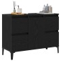 Gabinete para lavabo de baño negro roble 80x33x60 cm de madera de , Tocadores de baño - Ref: Foro24-862814, Precio: 97,68 €, ...