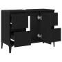 Gabinete para lavabo de baño negro roble 80x33x60 cm de madera de , Tocadores de baño - Ref: Foro24-862814, Precio: 97,68 €, ...