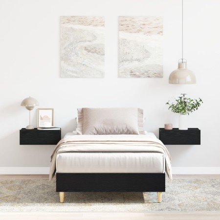 Estructura de Cama 90x190 cm Madera de Roble Negra de , Camas y somieres - Ref: Foro24-862862, Precio: 84,23 €, Descuento: -5%%