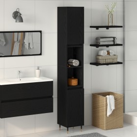 Armario de baño Negro Roble 30x30x190 cm Madera de ingeniería de , Muebles de baño - Ref: Foro24-862881, Precio: 90,88 €, Des...