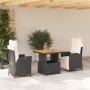 Set comedor de jardín 3 pzas con cojines ratán sintético negro en Conjuntos de jardín | Comprar online en Foru.es