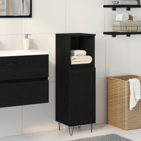 Comprar Armario de baño Negro Roble 30x30x100 cm