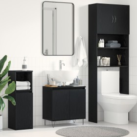 Comprar Gabinete de lavabo para baño Negro Roble