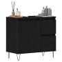 Gabinete de lavabo de baño en negro de roble 65x33x60 cm de madera elaborada de , Muebles de baño - Ref: Foro24-862891, Preci...