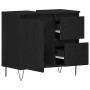 Gabinete de lavabo de baño en negro de roble 65x33x60 cm de madera elaborada de , Muebles de baño - Ref: Foro24-862891, Preci...