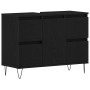 Mueble para lavabo de baño Negro Roble 80x33x60 cm Madera elaborada de , Muebles de baño - Ref: Foro24-862894, Precio: 113,90...