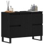mueble de baño lavabo negro roble 80x33x60 cm madera elaborada de , Tocadores de baño - Ref: Foro24-862895, Precio: 120,07 €,...