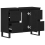 mueble de baño lavabo negro roble 80x33x60 cm madera elaborada de , Tocadores de baño - Ref: Foro24-862895, Precio: 120,07 €,...