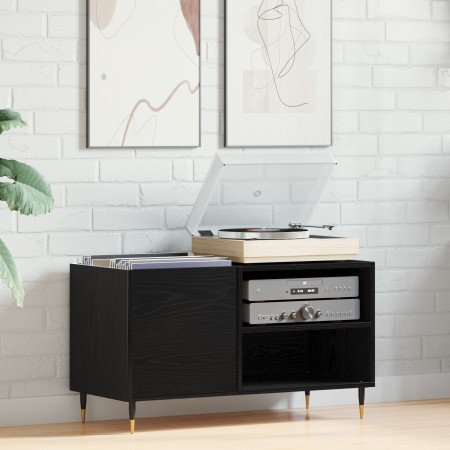 Armario de discos  Negro Roble 84,5x38x48 cm Madera elaborada | Foro24.es | Tu tienda online para hogar, jardín y más Foro24.es