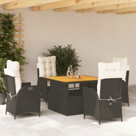 Set de muebles jardín 5 pzas con cojines ratán sintético negro en Conjuntos de jardín | Comprar online en Foru.es