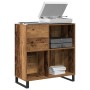 Armario de registros Roble Artesanal 84,5x38x89 cm Madera elaborada de , Almacenamiento para CD y DVD - Ref: Foro24-862915, P...