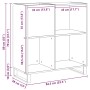 Armario de registros Roble Artesanal 84,5x38x89 cm Madera elaborada de , Almacenamiento para CD y DVD - Ref: Foro24-862915, P...