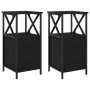 Mesitas de Noche 2 pcs Negro Roble 34x35,5x70 cm Madera Elaborada de , Mesitas de noche - Ref: Foro24-862920, Precio: 115,76 ...