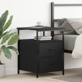Mesa de Noche Negro Roble 44x45x60 cm Madera Ingenierizada y Acero de , Mesitas de noche - Ref: Foro24-862921, Precio: 74,58 ...