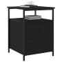 Mesa de Noche Negro Roble 44x45x60 cm Madera Ingenierizada y Acero de , Mesitas de noche - Ref: Foro24-862921, Precio: 74,58 ...