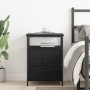 Mesa de Noche Negro Roble 44x45x60 cm Madera Ingenierizada y Acero de , Mesitas de noche - Ref: Foro24-862921, Precio: 74,58 ...