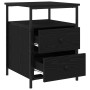 Mesa de Noche Negro Roble 44x45x60 cm Madera Ingenierizada y Acero de , Mesitas de noche - Ref: Foro24-862921, Precio: 74,58 ...