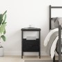 Cabinet de Noche  Negro Roble 34x36x50 cm Madera Elaborada y Acero | Foro24.es | Tu tienda online para hogar, jardín y más Foro24.es
