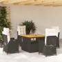 Set de muebles jardín 5 pzas con cojines ratán sintético negro en Conjuntos de jardín | Comprar online en Foru.es