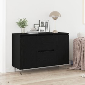 Aparador Negro de Roble 101,5x35x70 cm de Madera Elaborada de , Aparadores - Ref: Foro24-862934, Precio: 111,56 €, Descuento:...