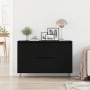 Aparador Negro de Roble 101,5x35x70 cm de Madera Elaborada de , Aparadores - Ref: Foro24-862934, Precio: 111,56 €, Descuento:...