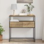 Mesa Consola Artisan Roble 75x40x75 cm Madera Compuesta y Acero de , Mesas auxiliares - Ref: Foro24-862937, Precio: 76,00 €, ...