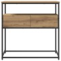 Mesa Consola Artisan Roble 75x40x75 cm Madera Compuesta y Acero de , Mesas auxiliares - Ref: Foro24-862937, Precio: 76,00 €, ...
