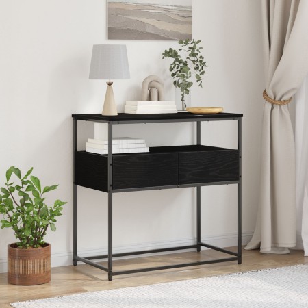 Mesa Consola  Negro Roble 75x40x75 cm Madera Ingenierizada y Acero | Foro24.es | Tu tienda online para hogar, jardín y más Foro24.es