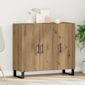 Sideboard con 3 puertas de roble artesano 90x34x80 cm de madera elaborada de , Aparadores - Ref: Foro24-862954, Precio: 110,0...