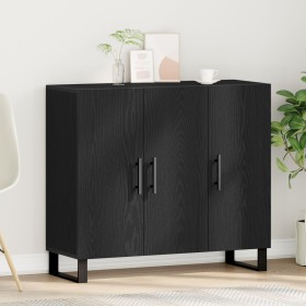Aparador con 3 Puertas Negro Roble 90x34x80 cm Madera Elaborada de , Aparadores - Ref: Foro24-862955, Precio: 117,89 €, Descu...