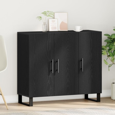 Aparador con 3 Puertas Negro Roble 90x34x80 cm Madera Elaborada de , Aparadores - Ref: Foro24-862955, Precio: 117,89 €, Descu...