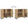 Sideboard con 3 puertas de roble artesano 90x34x80 cm de madera elaborada de , Aparadores - Ref: Foro24-862954, Precio: 110,0...
