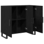 Aparador con 3 Puertas Negro Roble 90x34x80 cm Madera Elaborada de , Aparadores - Ref: Foro24-862955, Precio: 117,89 €, Descu...