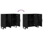 Aparador con 3 Puertas Negro Roble 90x34x80 cm Madera Elaborada de , Aparadores - Ref: Foro24-862955, Precio: 117,89 €, Descu...