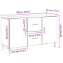 Consola Negra de Roble 100x36x60 cm de Madera de Ingeniería de , Aparadores - Ref: Foro24-862959, Precio: 121,80 €, Descuento...