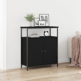 Aparador Negro de Roble 70x30x80 cm de Madera Ingenierizada de , Aparadores - Ref: Foro24-862972, Precio: 79,58 €, Descuento:...