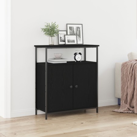 Aparador Negro de Roble 70x30x80 cm de Madera Ingenierizada de , Aparadores - Ref: Foro24-862972, Precio: 79,58 €, Descuento:...