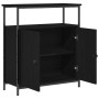 Aparador Negro de Roble 70x30x80 cm de Madera Ingenierizada de , Aparadores - Ref: Foro24-862972, Precio: 79,58 €, Descuento:...