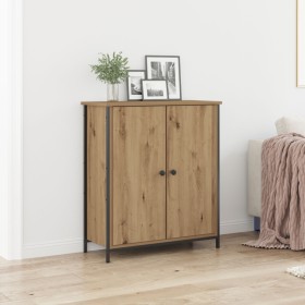 Aparador de Roble Artesanal 70x30x80 cm de Madera Ingenierizada y Acero de , Aparadores - Ref: Foro24-862974, Precio: 77,59 €...