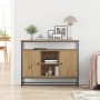 Aparador de Roble 100x35x80 cm Madera de Ingenieria y Acero de , Aparadores - Ref: Foro24-862977, Precio: 108,57 €, Descuento: %